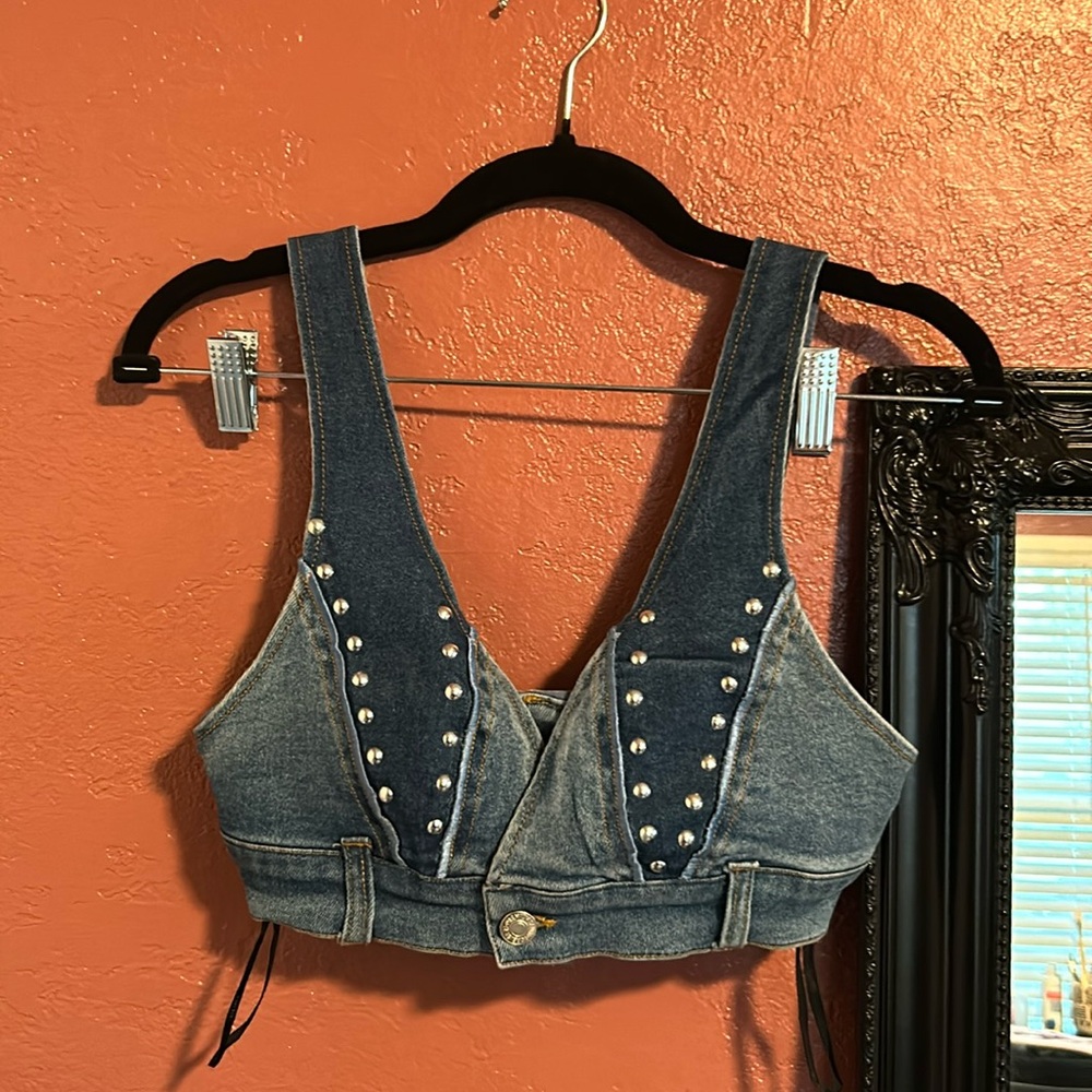 Denim bra top